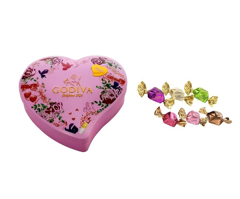 Love Message G Cube Chocolate Truffle Heart Tin Box 10pcs